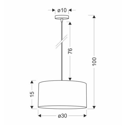 Chandelier on a string LEGNO 1xE27/40W/230V d. 30 cm brown