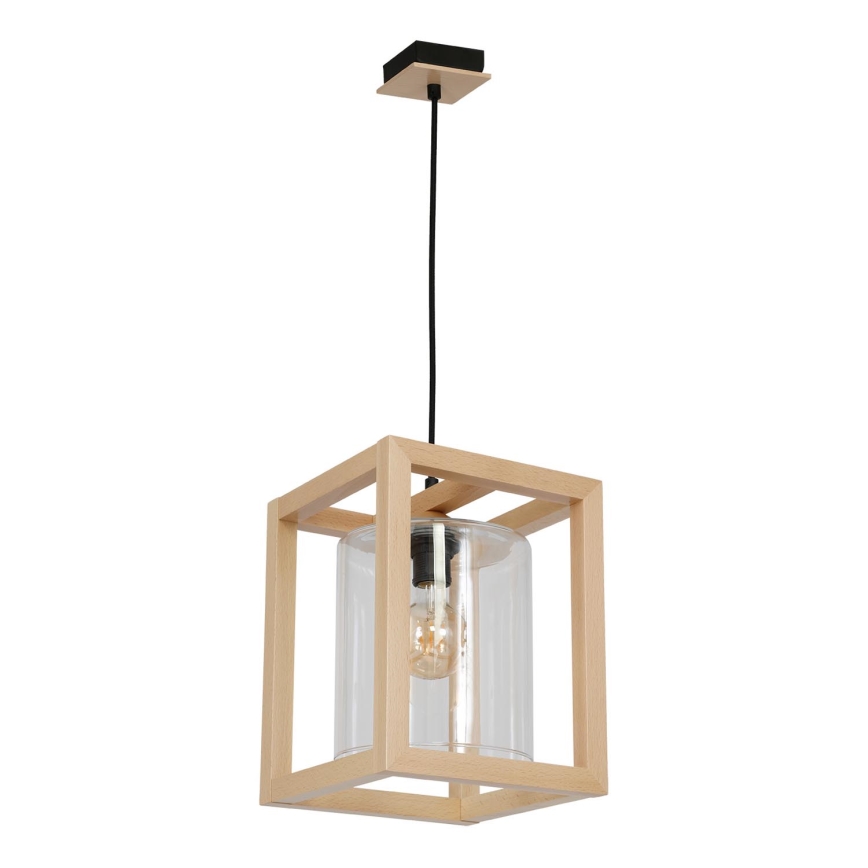 Chandelier on a string LEGNO 1xE27/60W/230V