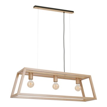 Chandelier on a string LEGNO 3xE27/60W/230V