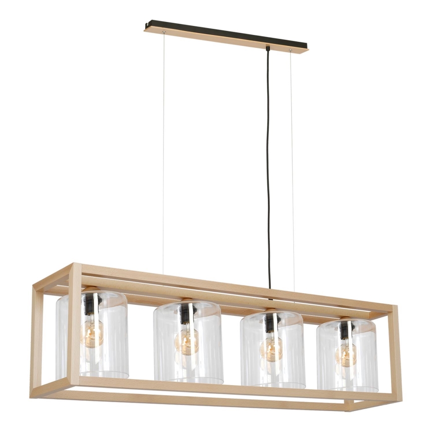 Chandelier on a string LEGNO 4xE27/60W/230V