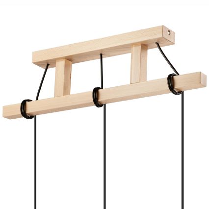 Chandelier on a string LEON 3xE27/60W/230V beech - FSC certified