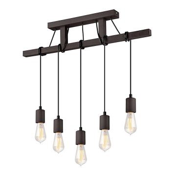 Chandelier on a string LEON 5xE27/60W/230V beech - FSC certified