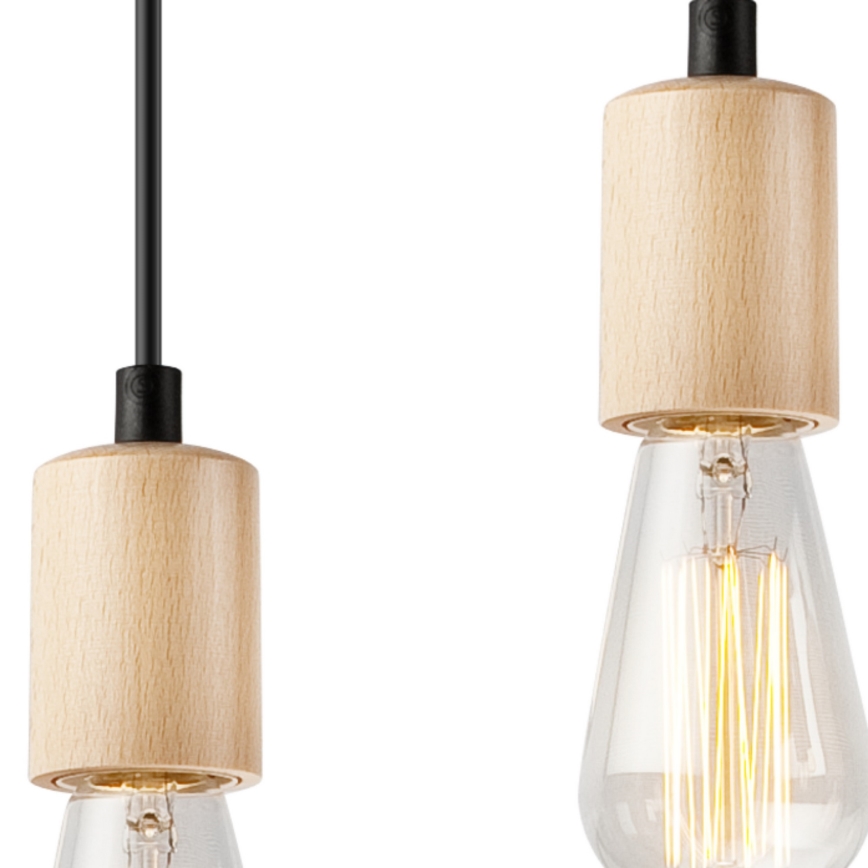 Chandelier on a string LEON 5xE27/60W/230V beech - FSC certified