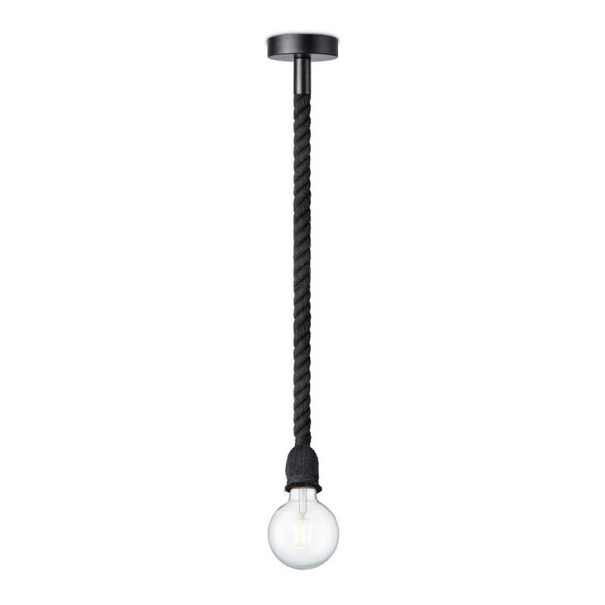 Chandelier on a string LEONARDO ROPE 1xE27/10W/230V black