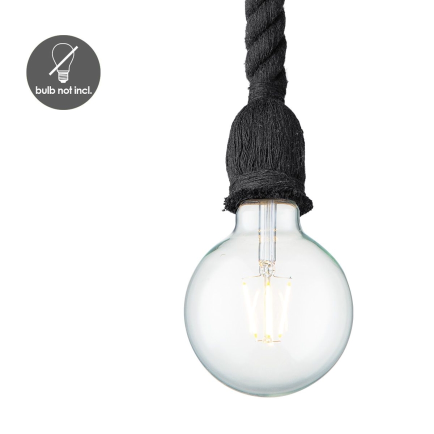 Chandelier on a string LEONARDO ROPE 1xE27/10W/230V black