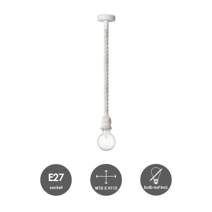 Chandelier on a string LEONARDO ROPE 1xE27/10W/230V white