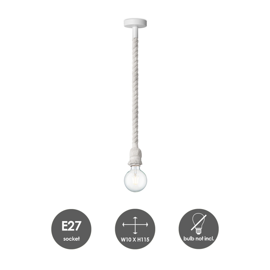 Chandelier on a string LEONARDO ROPE 1xE27/10W/230V white