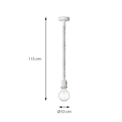 Chandelier on a string LEONARDO ROPE 1xE27/10W/230V white