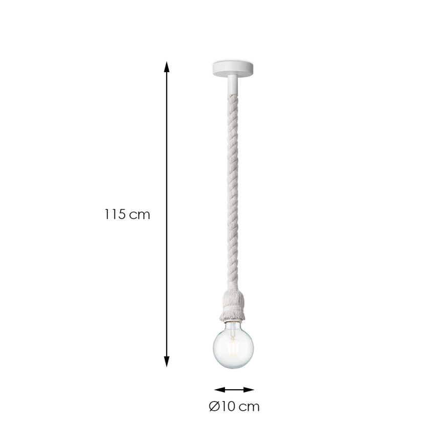 Chandelier on a string LEONARDO ROPE 1xE27/10W/230V white