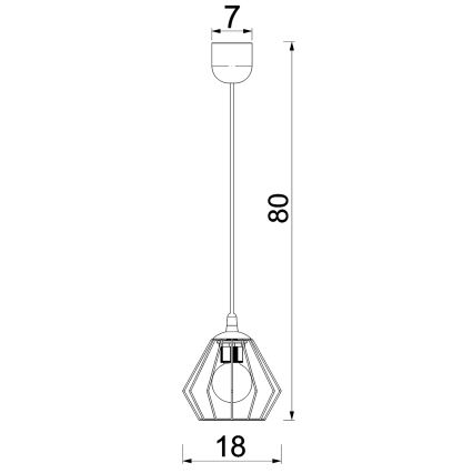 Chandelier on a string LETI 1xE27/15W/230V black
