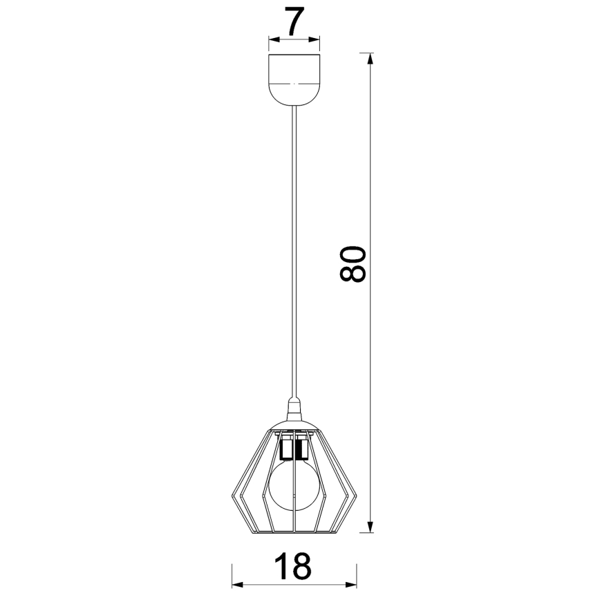 Chandelier on a string LETI 1xE27/15W/230V black