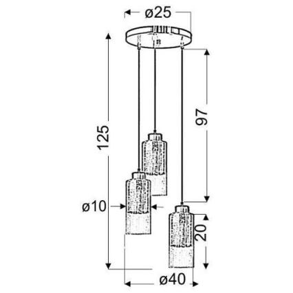 Chandelier on a string LIBANO 3xE27/60W/230V