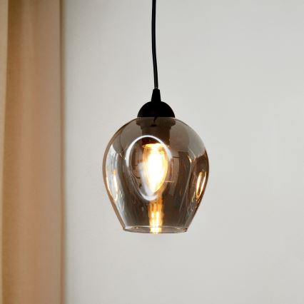 Chandelier on a string LILI 1xE27/15W/230V black/grey