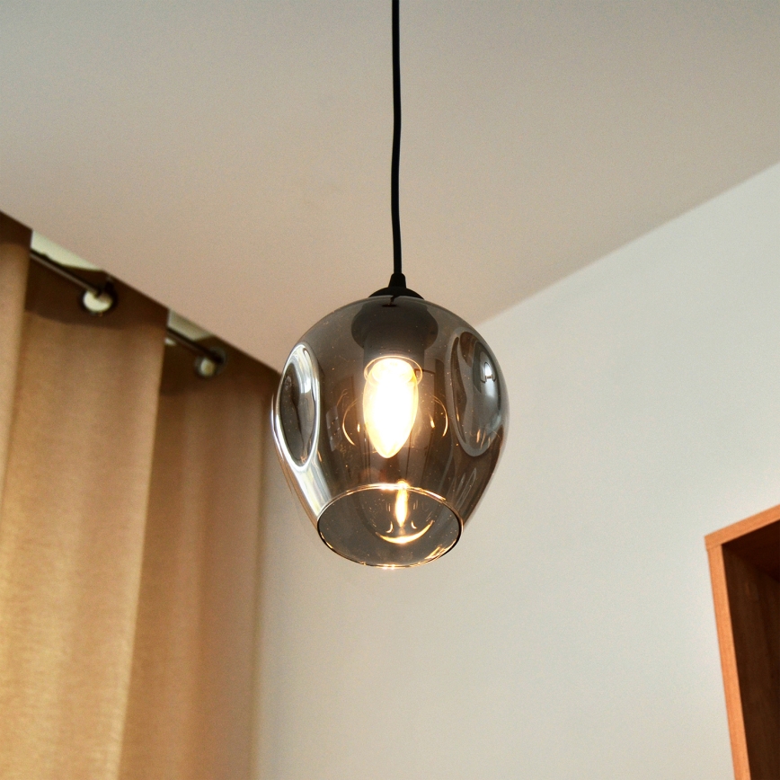Chandelier on a string LILI 1xE27/15W/230V black/grey