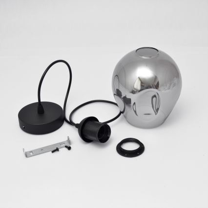 Chandelier on a string LILI 1xE27/15W/230V black/grey