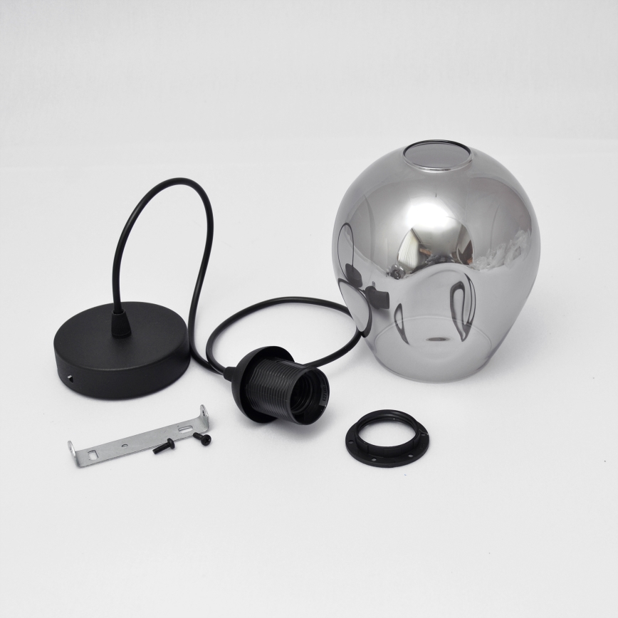 Chandelier on a string LILI 1xE27/15W/230V black/grey