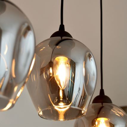 Chandelier on a string LILI 3xE27/15W/230V black/grey