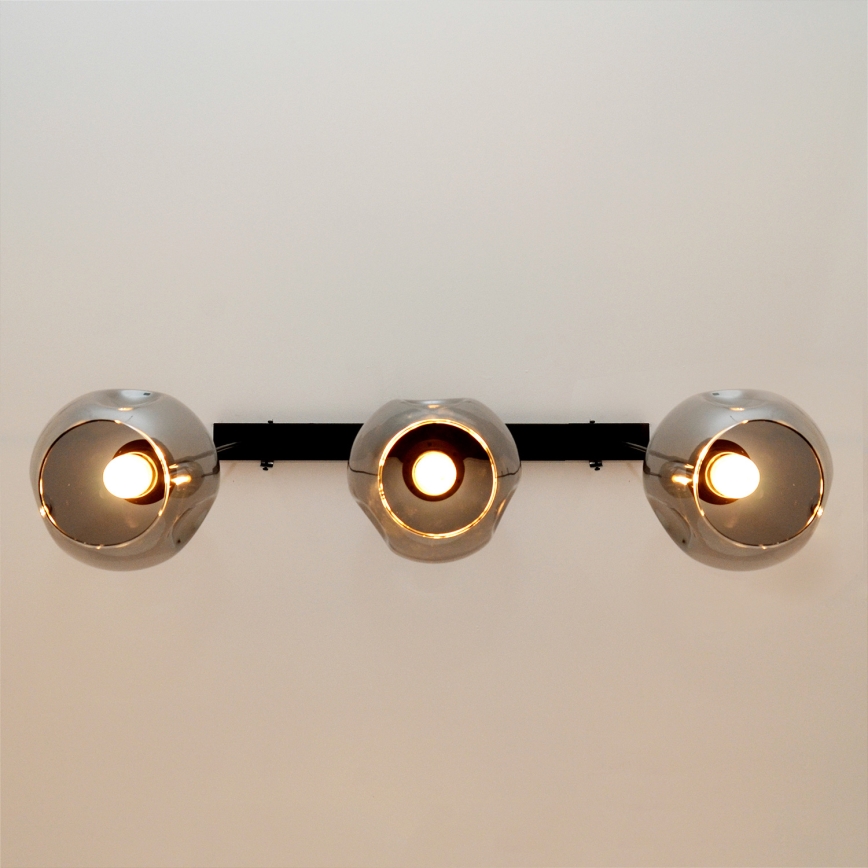 Chandelier on a string LILI 3xE27/15W/230V black/grey