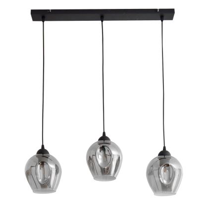 Chandelier on a string LILI 3xE27/15W/230V black/grey