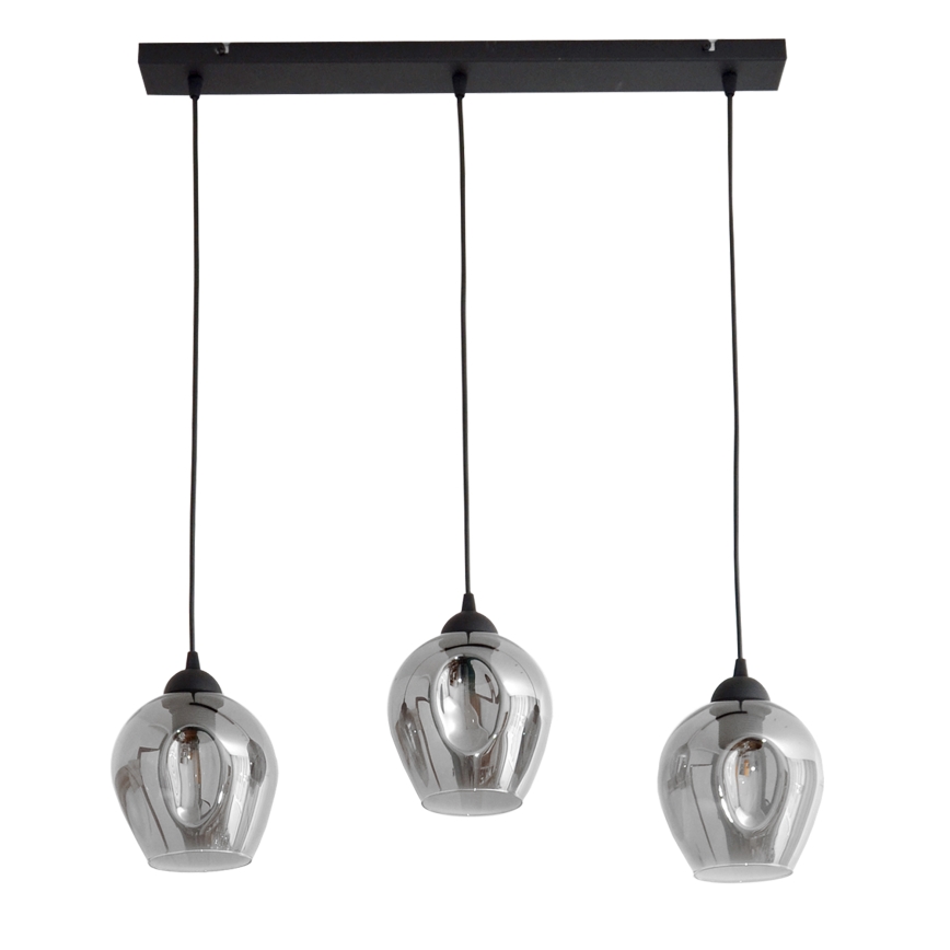Chandelier on a string LILI 3xE27/15W/230V black/grey