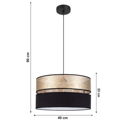 Chandelier on a string LIMA 1xE27/60W/230V gold/black