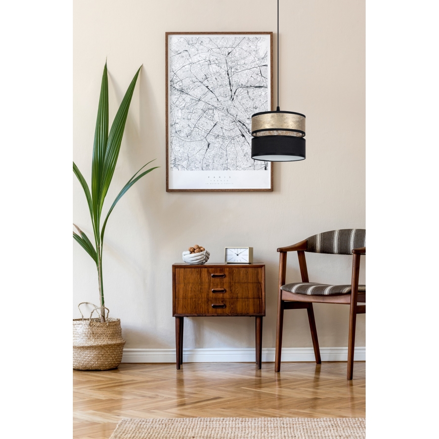 Chandelier on a string LIMA 1xE27/60W/230V golden/black
