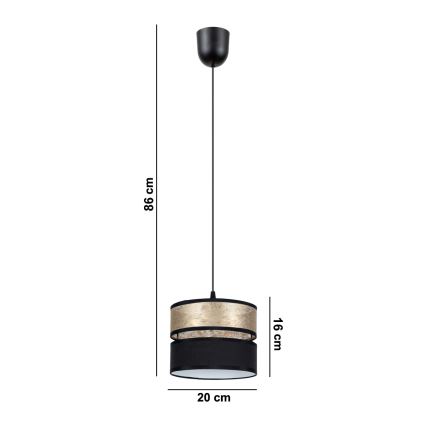 Chandelier on a string LIMA 1xE27/60W/230V golden/black