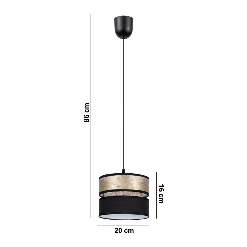 Chandelier on a string LIMA 1xE27/60W/230V golden/black