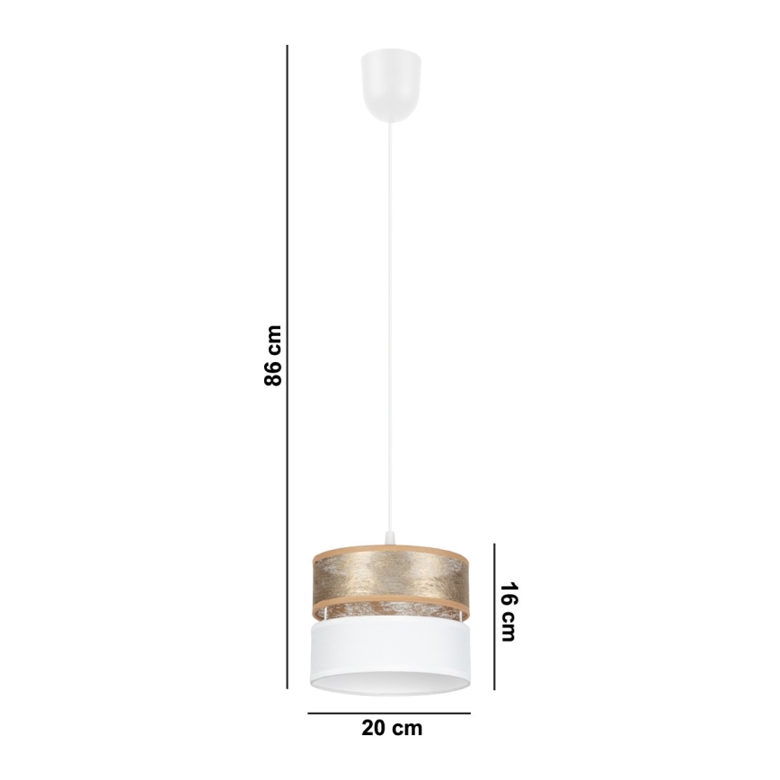 Chandelier on a string LIMA 1xE27/60W/230V golden/white