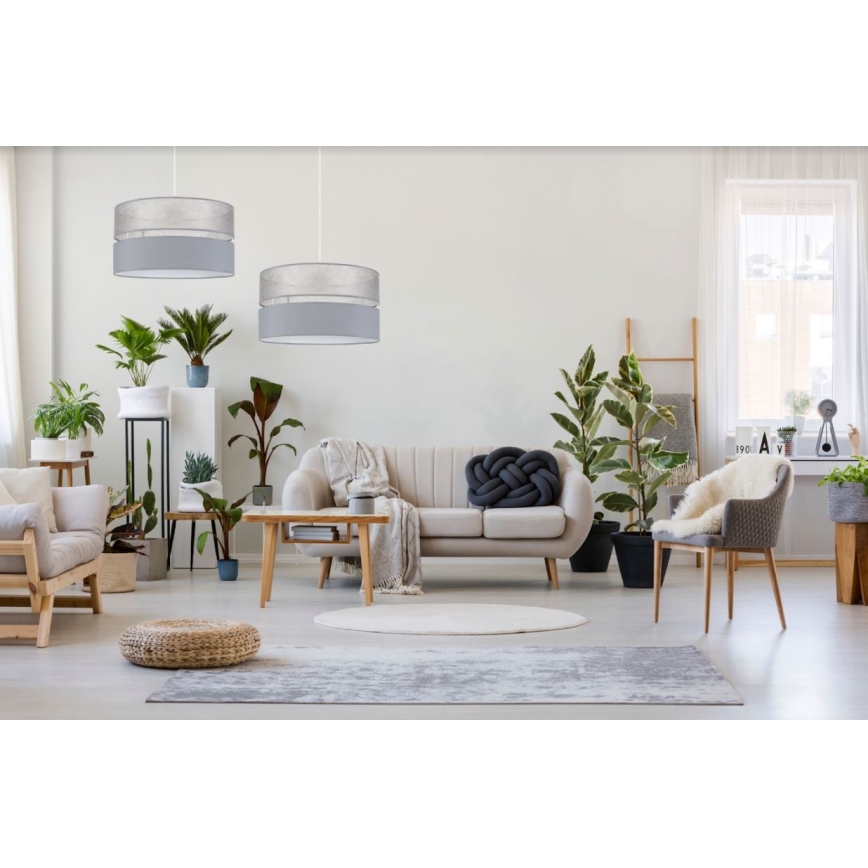 Chandelier on a string LIMA 1xE27/60W/230V grey