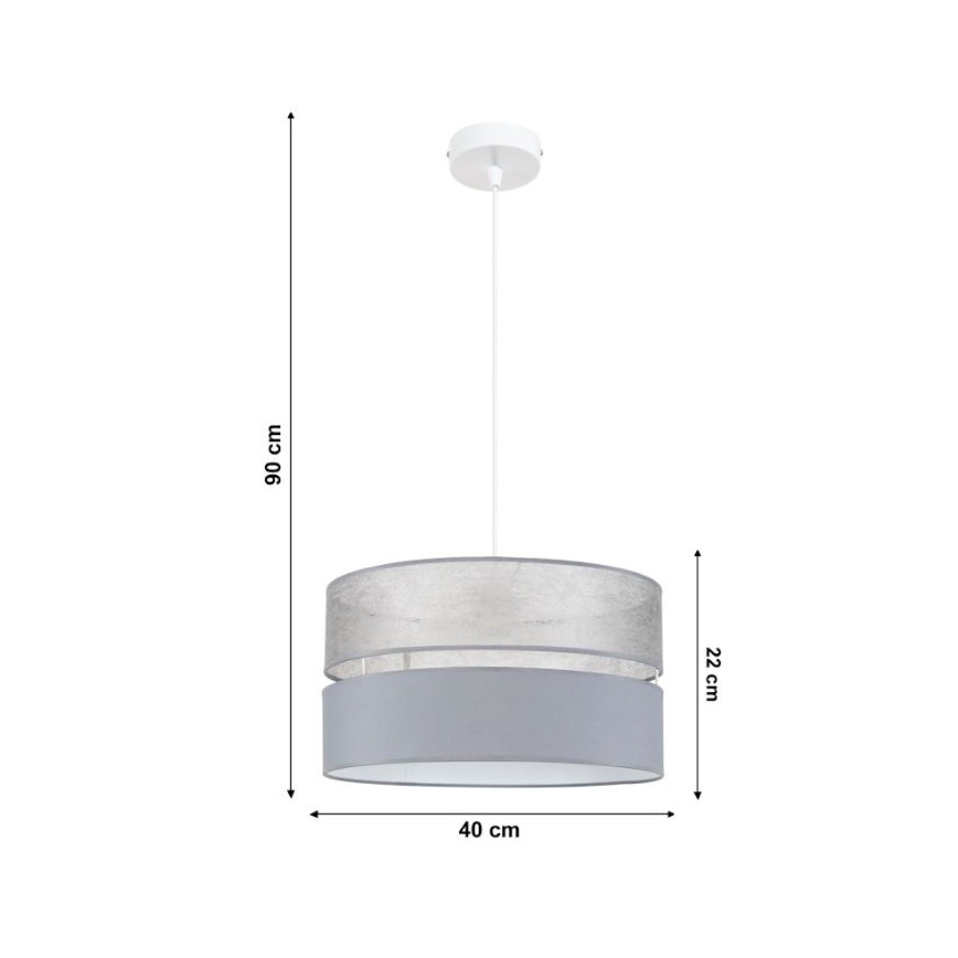 Chandelier on a string LIMA 1xE27/60W/230V grey