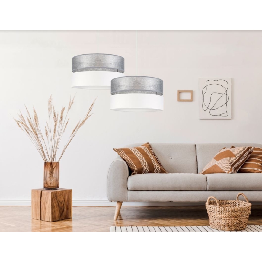 Chandelier on a string LIMA 1xE27/60W/230V silver/white