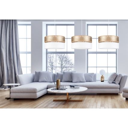 Chandelier on a string LIMA 1xE27/60W/230V white/gold