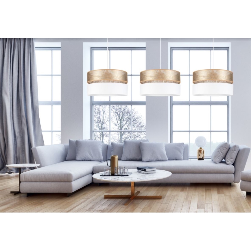 Chandelier on a string LIMA 1xE27/60W/230V white/gold