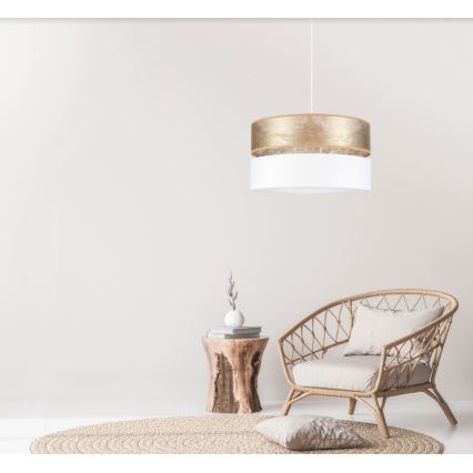 Chandelier on a string LIMA 1xE27/60W/230V white/gold