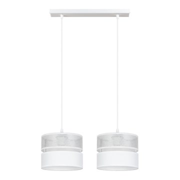 Chandelier on a string LIMA 2xE27/60W/230V silver/white