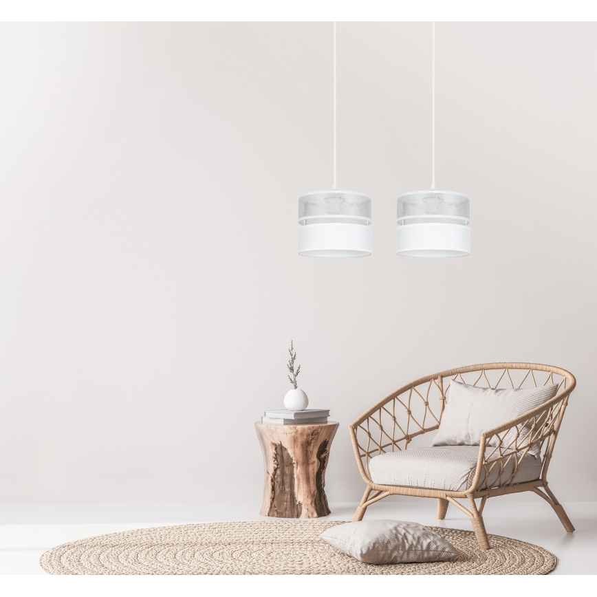 Chandelier on a string LIMA 2xE27/60W/230V silver/white