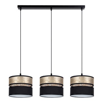 Chandelier on a string LIMA 3xE27/60W/230V gold/black