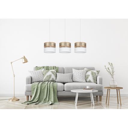 Chandelier on a string LIMA 3xE27/60W/230V golden/white