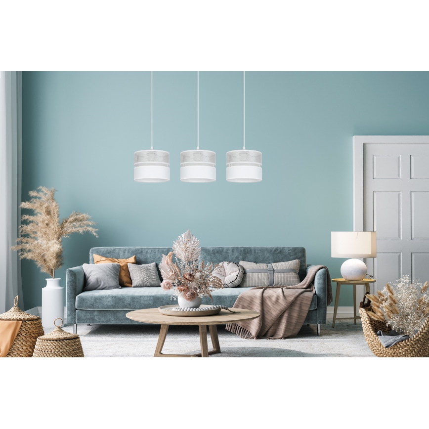 Chandelier on a string LIMA 3xE27/60W/230V silver/white