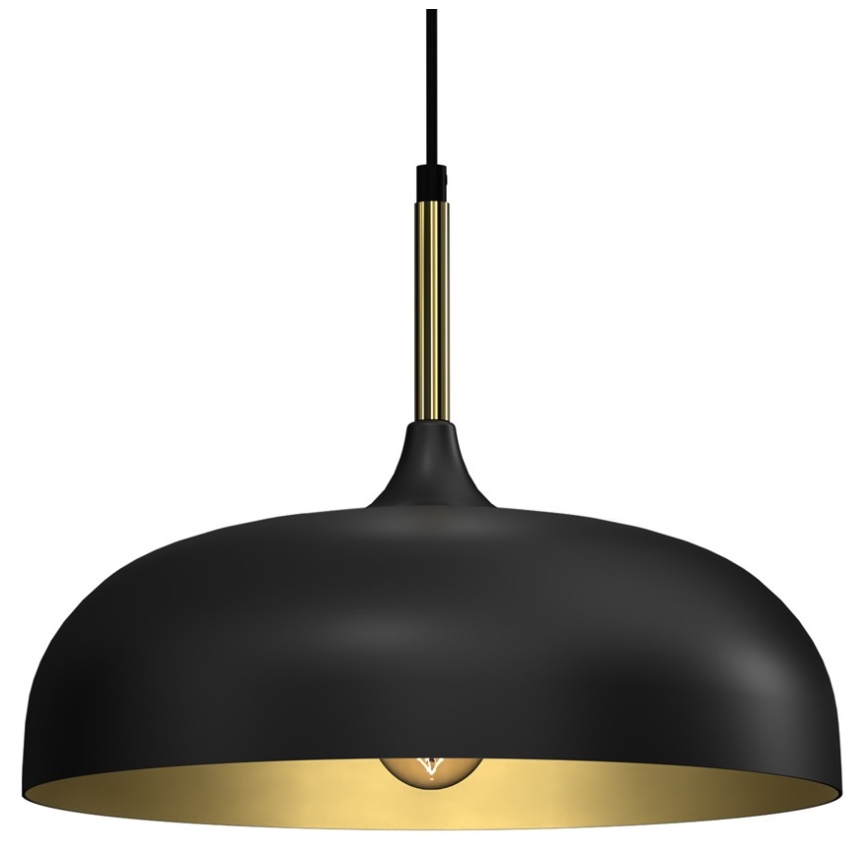 Chandelier on a string LINCOLN 1xE27/60W/230V d. 35 cm black