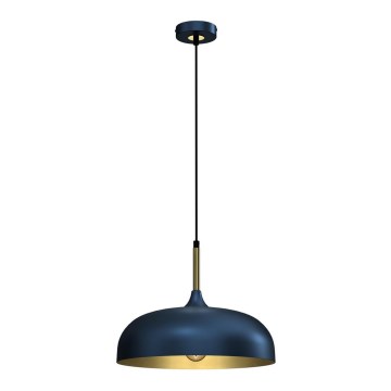 Chandelier on a string LINCOLN 1xE27/60W/230V d. 35 cm blue