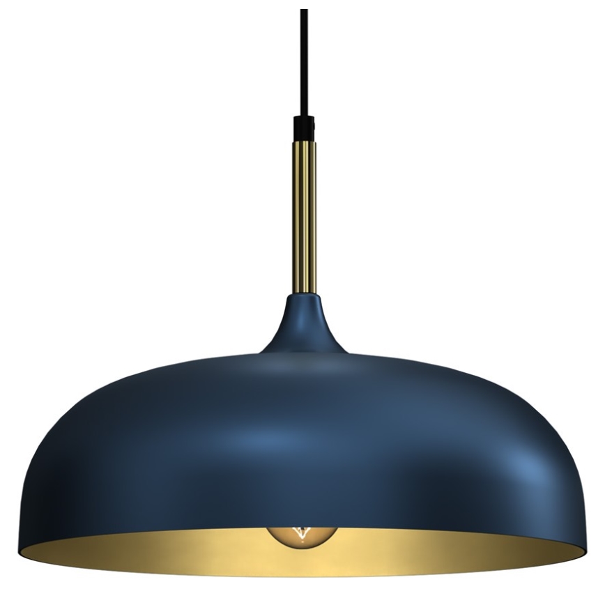 Chandelier on a string LINCOLN 1xE27/60W/230V d. 35 cm blue