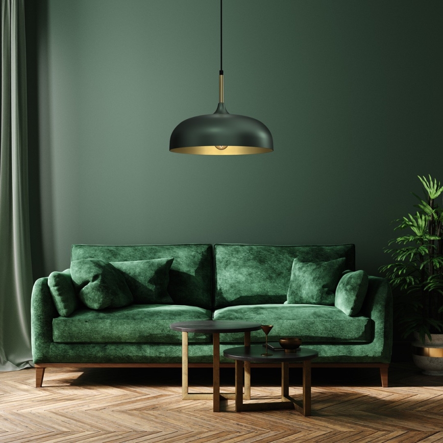 Chandelier on a string LINCOLN 1xE27/60W/230V d. 35 cm green