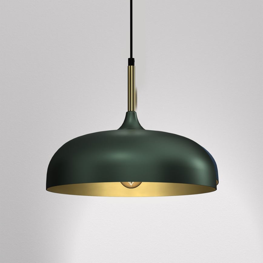 Chandelier on a string LINCOLN 1xE27/60W/230V d. 35 cm green
