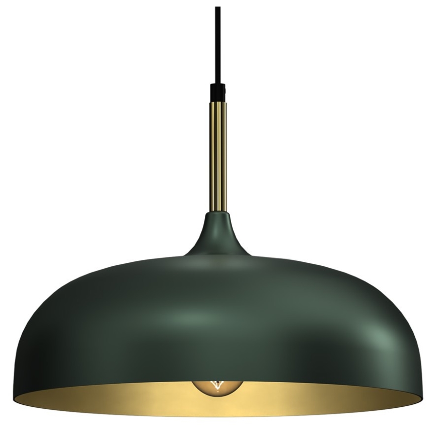 Chandelier on a string LINCOLN 1xE27/60W/230V d. 35 cm green