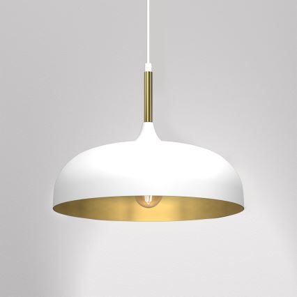 Chandelier on a string LINCOLN 1xE27/60W/230V d. 35 cm white