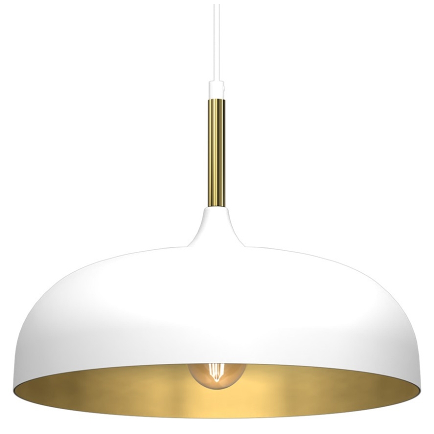 Chandelier on a string LINCOLN 1xE27/60W/230V d. 35 cm white
