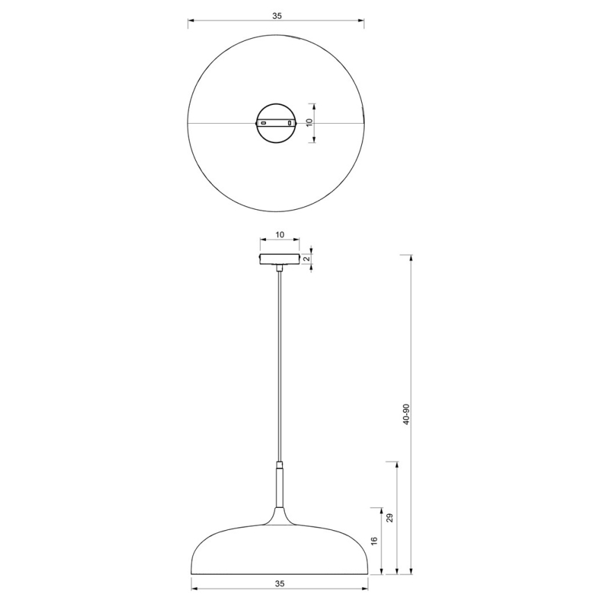 Chandelier on a string LINCOLN 1xE27/60W/230V d. 35 cm white