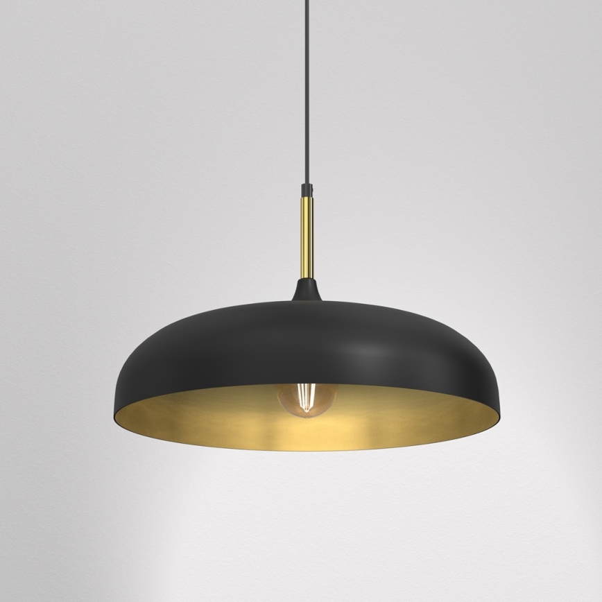 Chandelier on a string LINCOLN 1xE27/60W/230V d. 45 cm black